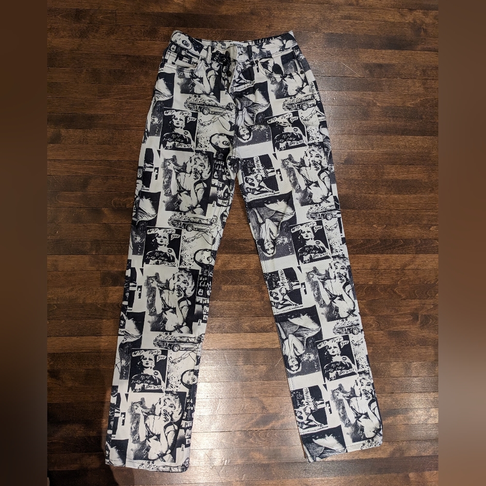 Reformation newsprint jeans